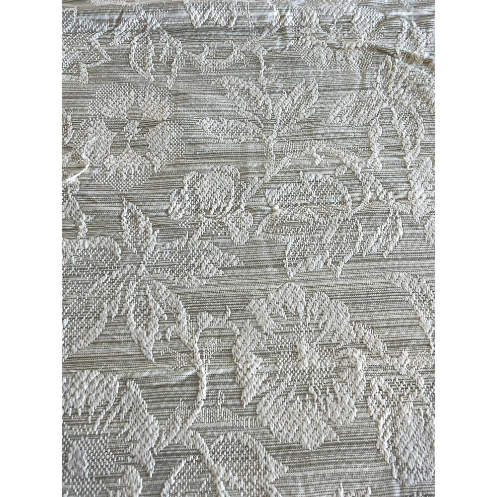 Vintage Upholstery Fabric Piece 46x49" Woven Hibiscus Floral Jacquard